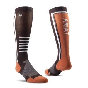 Ariat tek Slimline Perf Sock - Brown in Brown