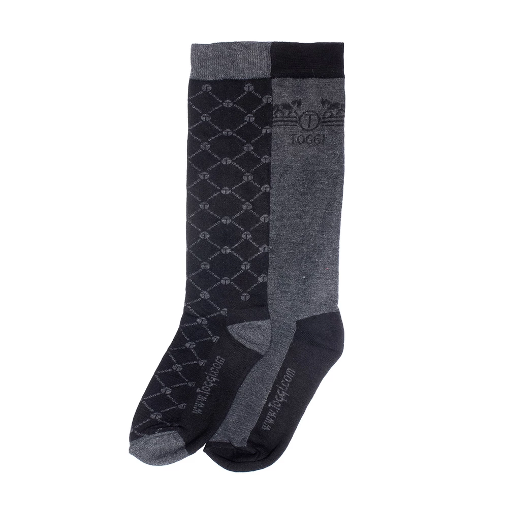 Toggi Nassington 2 pack socks  - Black/Grey in Black/Grey