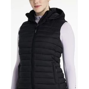 LeMieux Rose Hooded Puffer Gilet  - Black in Black