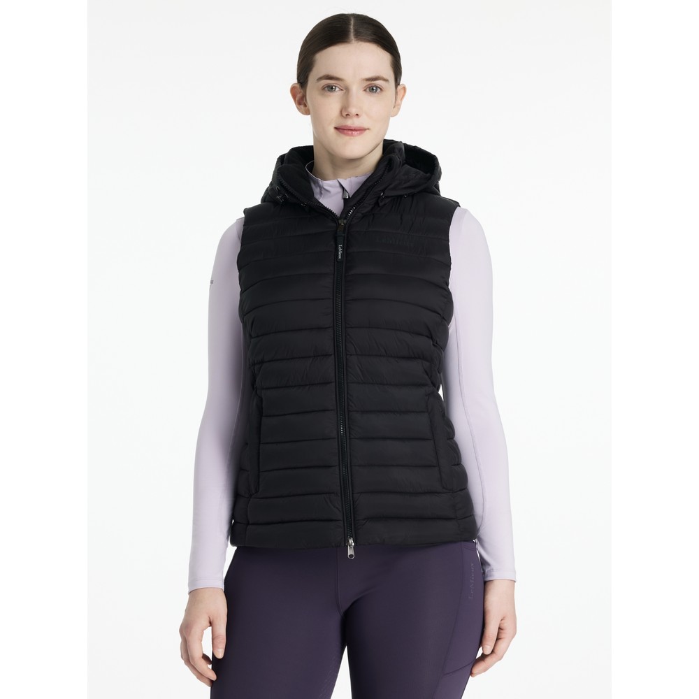 LeMieux Rose Hooded Puffer Gilet - Black