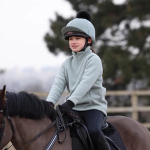 Aubrion React Half Zip Fleece - Young Rider  - Sage in Sage