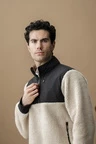 Alessandro Albanese Aa Mens Lorenzo Half Zip Borg Fleece - Sand in Sand