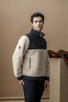 Alessandro Albanese Aa Mens Lorenzo Half Zip Borg Fleece - Sand in Sand