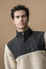 Alessandro Albanese Aa Mens Lorenzo Half Zip Borg Fleece - Sand in Sand