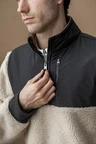 Alessandro Albanese Aa Mens Lorenzo Half Zip Borg Fleece - Sand in Sand