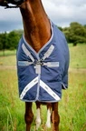 Horseware Rhino Rhino Plus Turnout 450g VL  - Navy/Titanium Grey & Classic Blue in Navy/Titanium Grey & Classic Blue