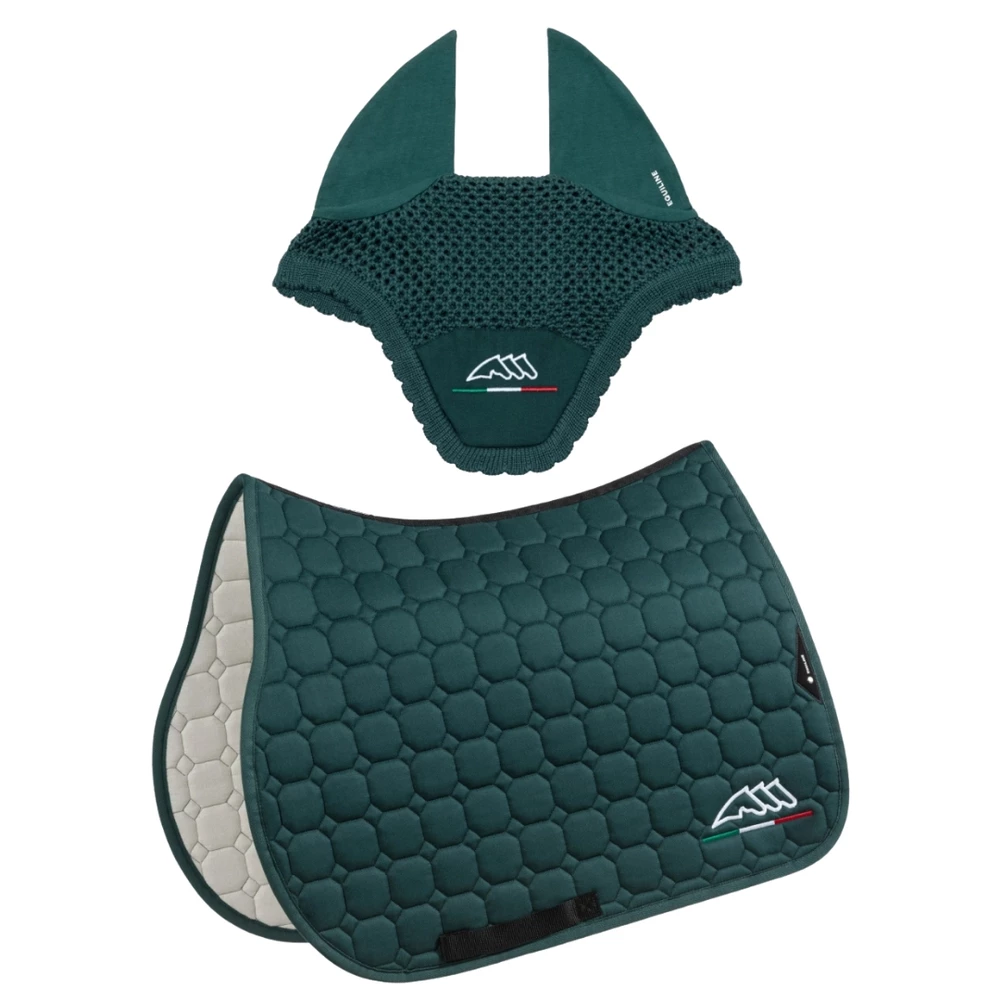 Equiline Kit Octagon Saddlecloth And Earnet - Green in Green