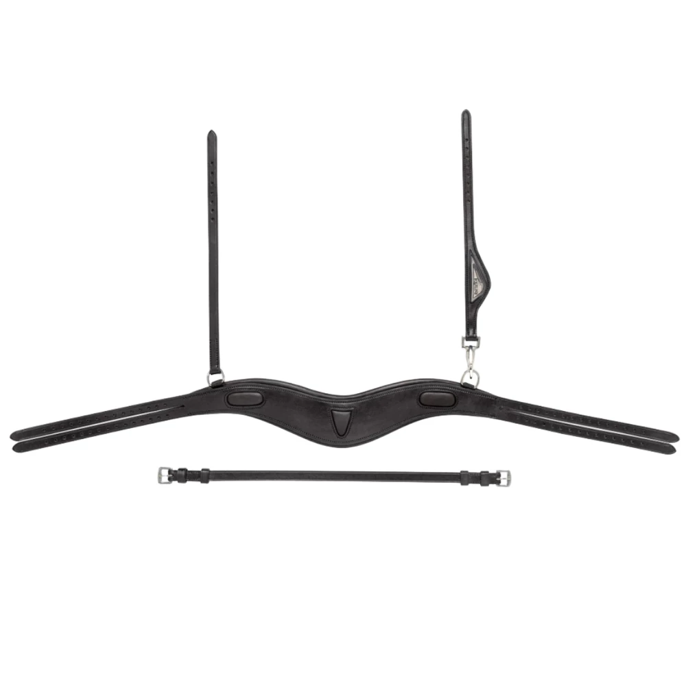 Equiline Anatomical headpiece with small surface and two ties - Black in Black