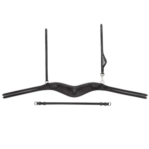 Equiline Anatomical headpiece with small surface and two ties - Black in Black