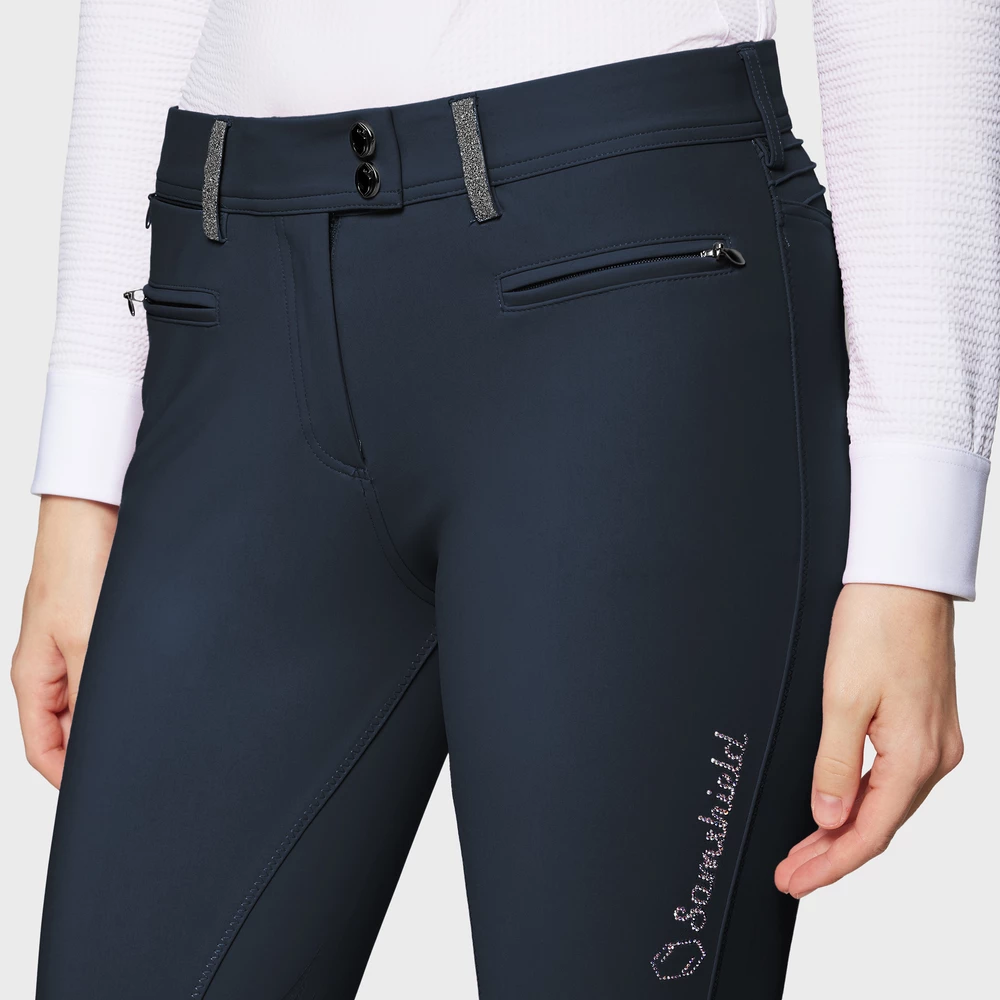 Samshield Adele Mid-Rise Knee-Grip Breeches - Navy in Navy