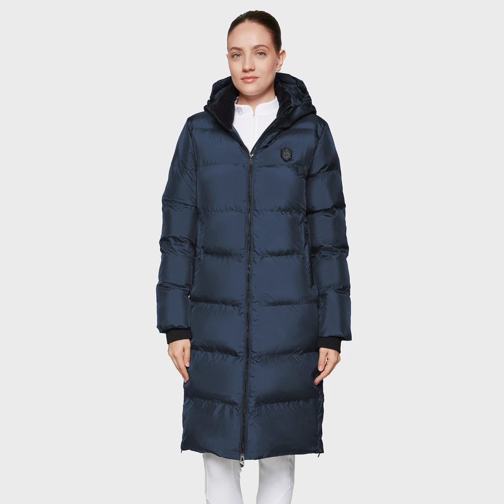 Samshield Sierra Long Quilted Puffer With Crystal Details - Navy in Navy