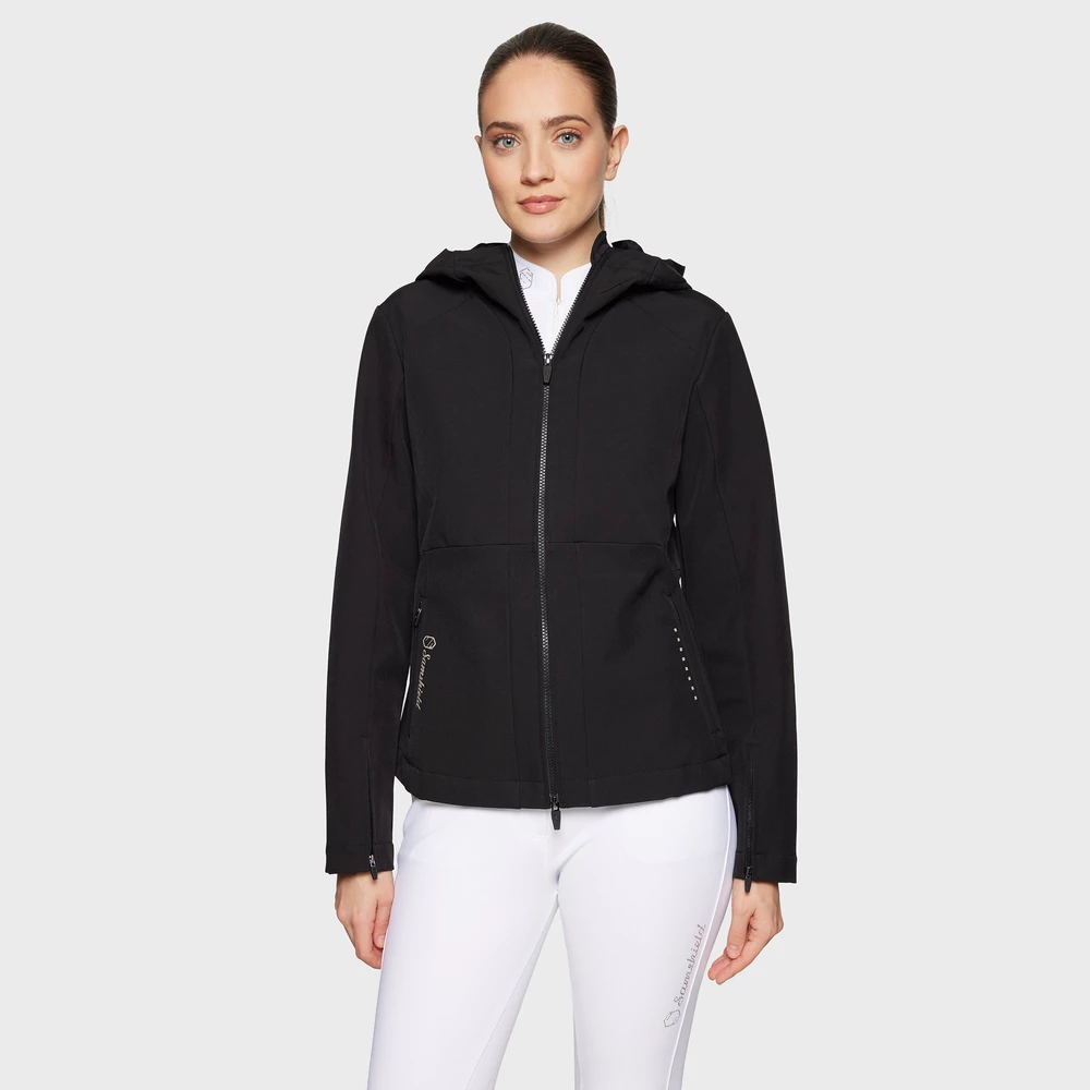 Samshield Victoria Double-Zip Hooded Softshell Jacket - Black in Black