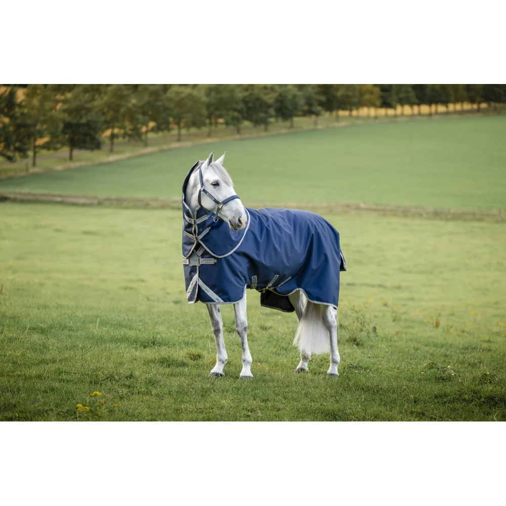 Horseware Amigo Amigo 1200D FieldSafe plus Turnout 100g - Navy/Titanium Grey & Silver in Navy/Titanium Grey & Silver