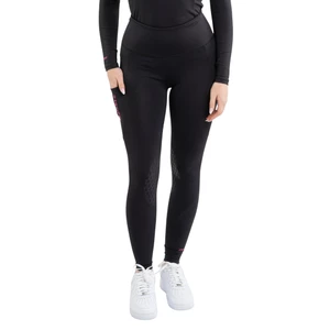 EQUIDRY Children's Water Repellent Leggings - Black/Peacock Pink in Black/Peacock Pink