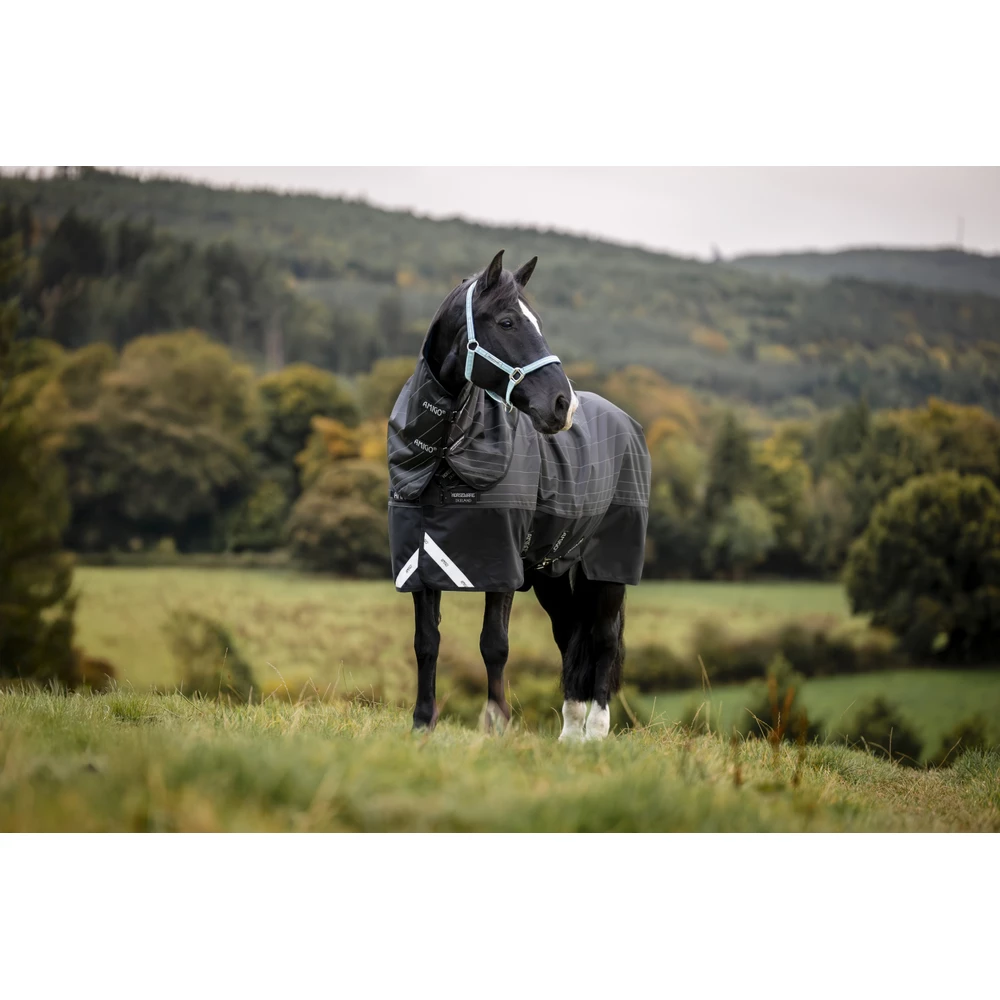 Horseware Amigo Amigo 1200D FieldSafe Reflectech Plus Turnout 0g - Black/Reflective & Black in Black/Reflective/Black