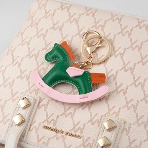 The Equine Warehouse Leather Rocking Horse Keychain Pendant in Green