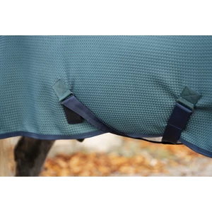 Horseware Rambo Rambo Techni Waffle Cooler - Dynasty Green/Navy & Silver 