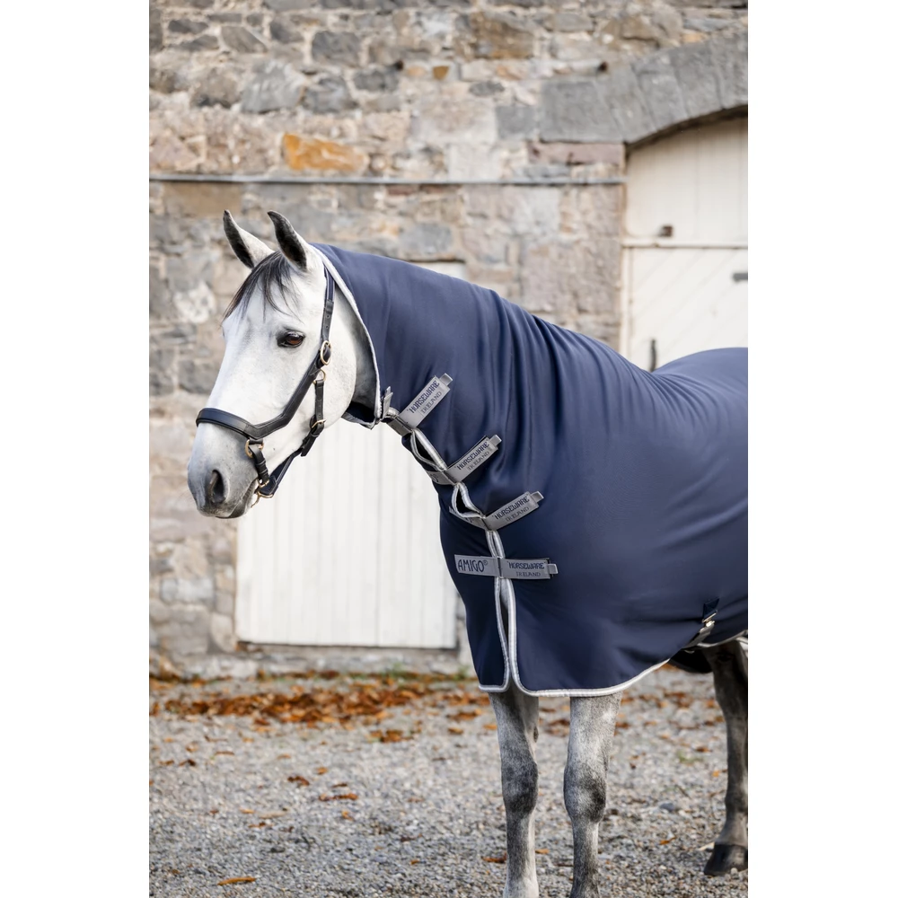 Horseware Amigo Amigo Jersey Integrated Cooler - Navy/Titanium Grey & Silver in Navy/Titanium Grey & Silver