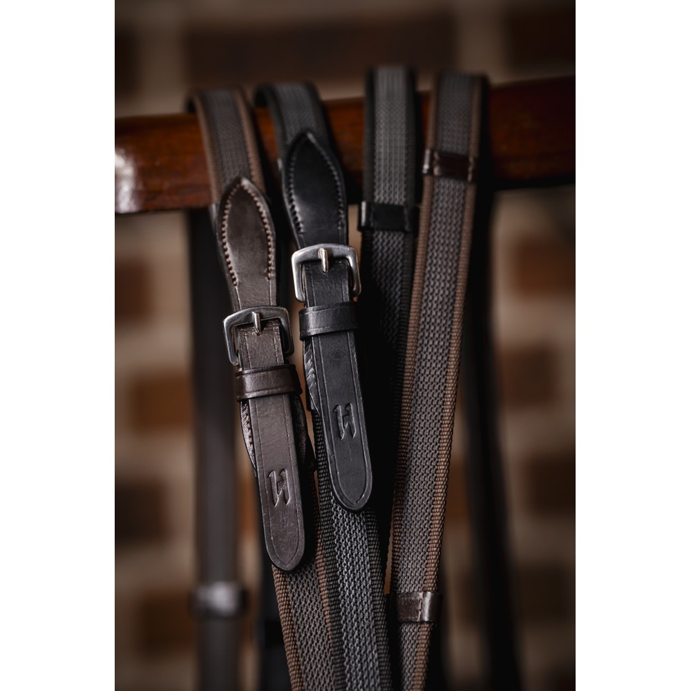 Horseware Rubber Grip Continental Reins - Brown