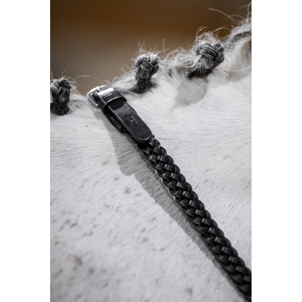 Horseware Plaited Reins - Black in Black