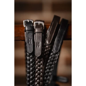 Horseware Plaited Reins - Black in Black