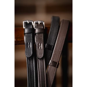 Horseware Jumper Reins with Stoppers - Black in Black