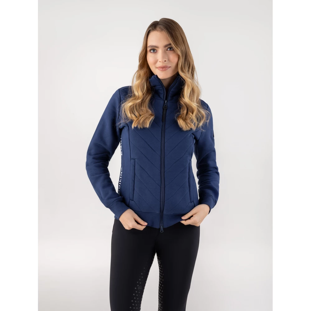 Equiline Women's Tech Sweatshirt - Navy Peony in Navy Peony