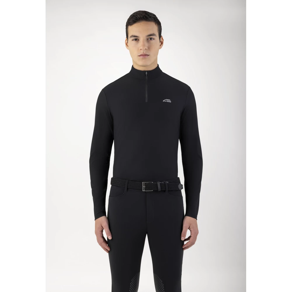 Equiline Men's Second Skin Half Zip - Black in Black