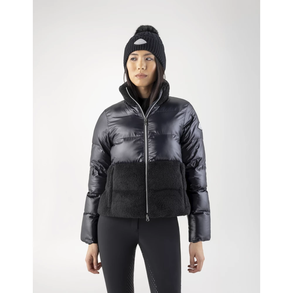 Equiline Women's Padded Jacket With Teddy Insert - Black in Black