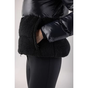 Equiline Women's Padded Jacket With Teddy Insert - Black in Black