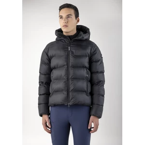 Equiline Men's Glossy Padded Jacket - Black in Black