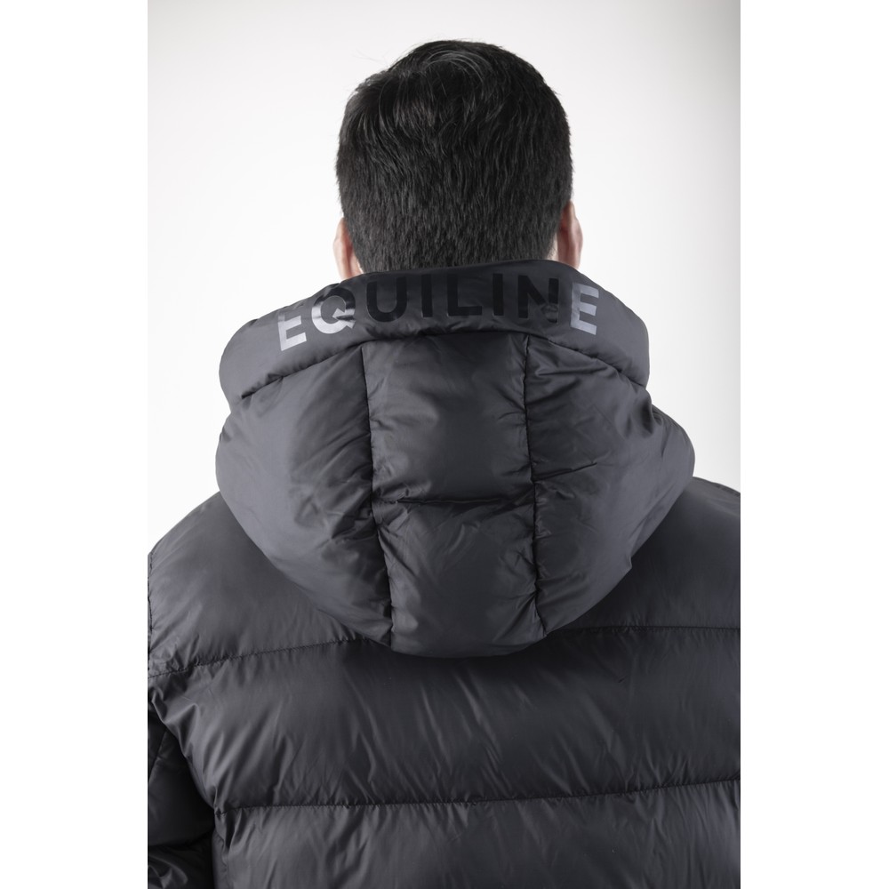 Equiline Men's Glossy Padded Jacket - Black