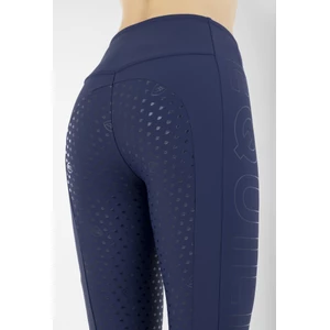 Equiline Women's Full Grip Leggings High Waist With Fleece - Navy Peony 