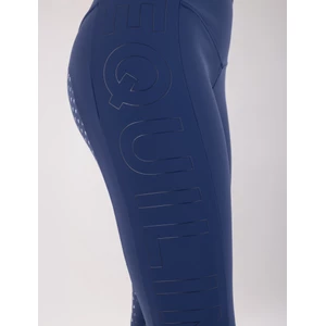 Equiline Women's Full Grip Leggings High Waist With Fleece - Navy Peony in Navy Peony