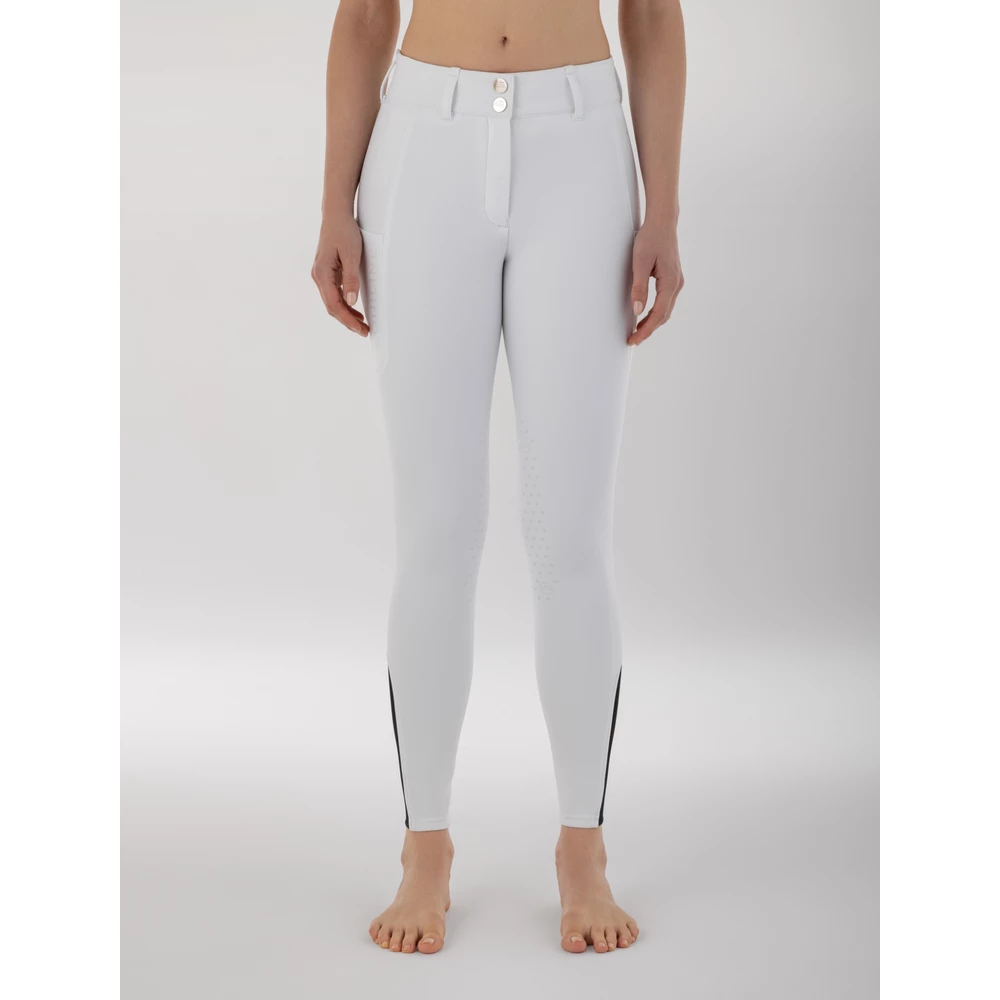 Equiline Women's High Waist Knee Grip Breeches
With Fleece - White in White