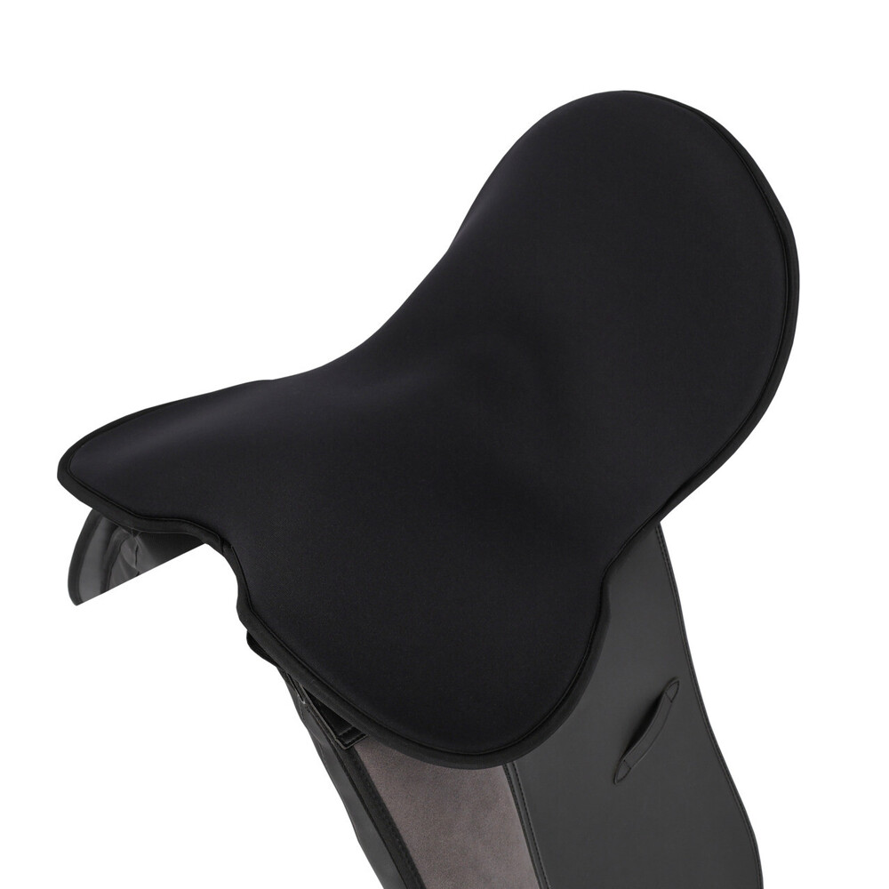 QHP Saddle seat cover memory foam - Black in Black