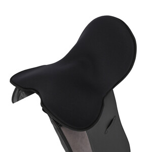 QHP Saddle seat cover memory foam - Black in Black