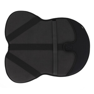 QHP Saddle seat cover memory foam - Black in Black
