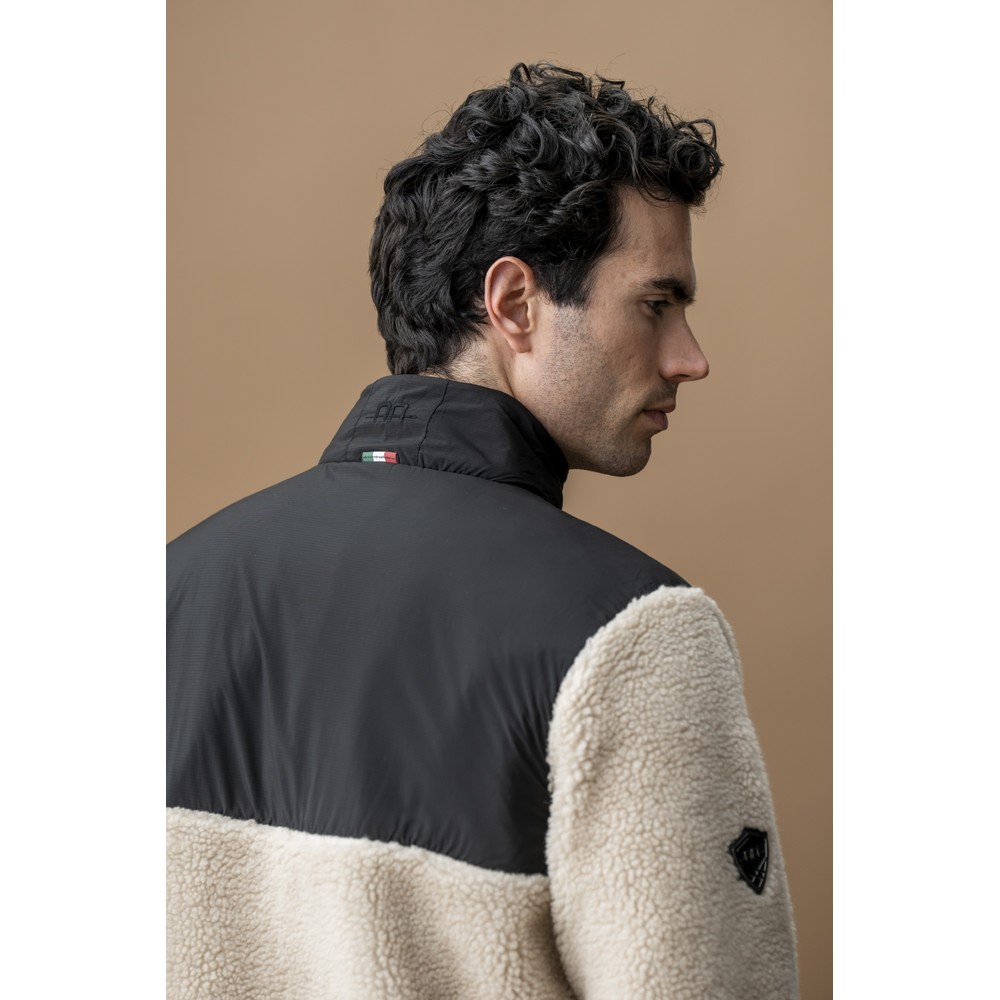 Alessandro Albanese Aa Mens Lorenzo Half Zip Borg Fleece - Sand 