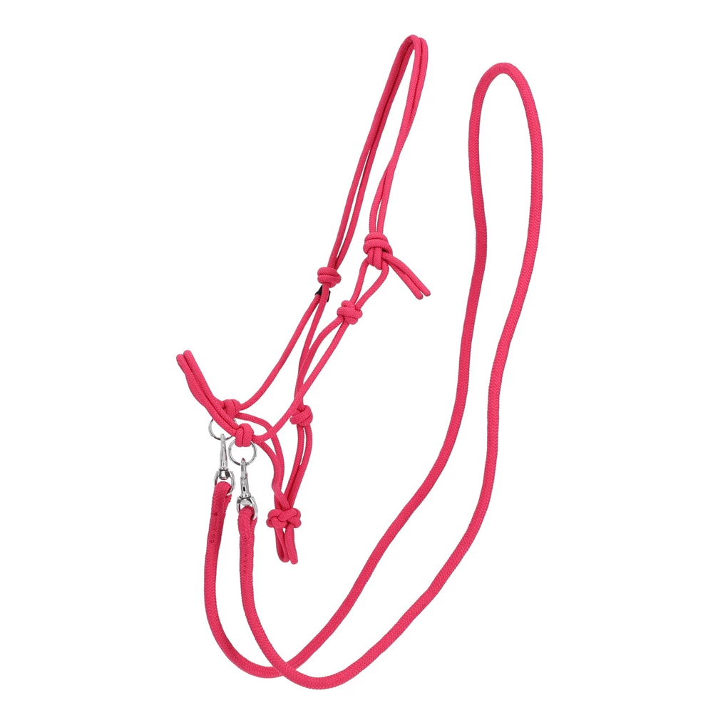 QHP Rope halter Color with rein - Fuchsia in Fuchsia