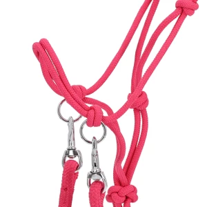 QHP Rope halter Color with rein - Fuchsia 