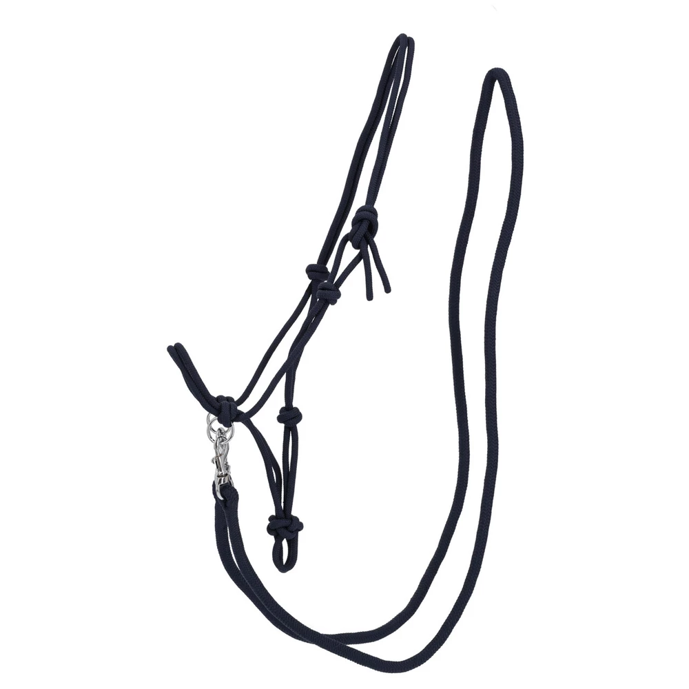 QHP Rope halter Color with rein - Navy in Navy