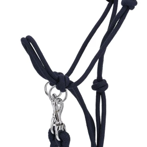 QHP Rope halter Color with rein - Navy 