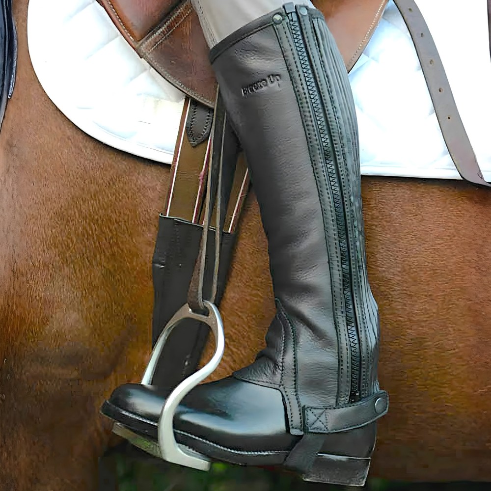 Breeze Up Top Quality Leather Chap - Black