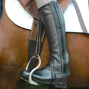 Breeze Up Top Quality Child Leather Chap - Black in Black