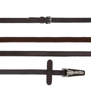 QHP Rein one sided anti-slip with clip - Brown in Brown