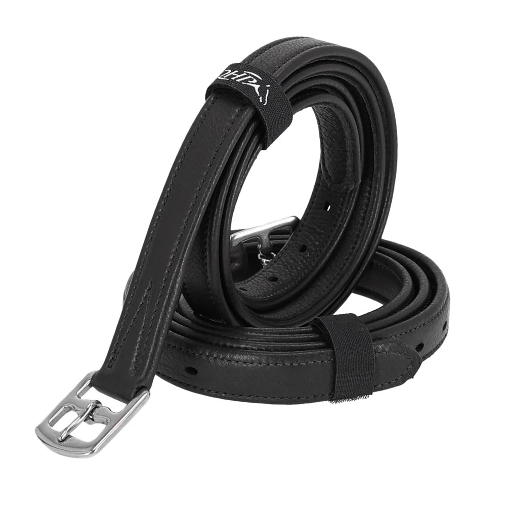 QHP Stirrup leather Sensisoft - Black in Black