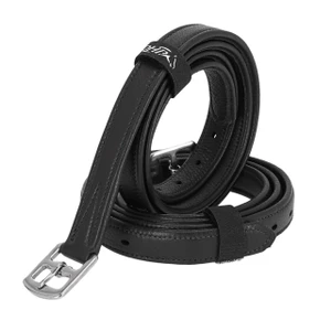 QHP Stirrup leather Sensisoft - Black in Black
