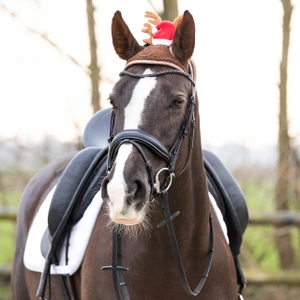 QHP Christmas hat horse Antler - Red in Red
