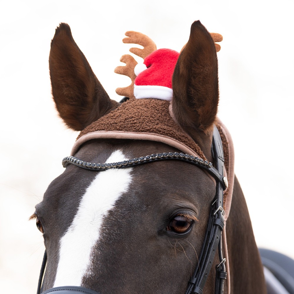 QHP Christmas hat horse Antler - Red 